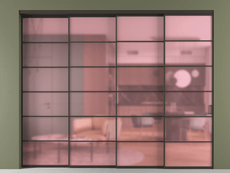 Перегородка Формато внутри проёма 4 створки с синхронным механизмом