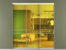 Перегородка Формато внутри проёма 3 створки с синхронным механизмом