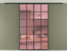 Перегородка Формато вдоль стены на потолок 2 створки
