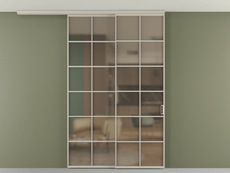 Перегородка Formato вдоль стены на потолок 2 створки с синхронным механизмом