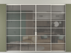 Перегородка Формато внутри проёма скрытое крепление в потолок 4 створки