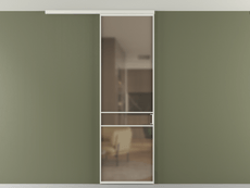 Перегородка Formato вдоль стены на потолок 1 створка