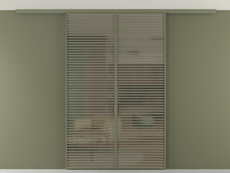 Перегородка Формато вдоль стены на потолок 2 створки