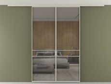 Перегородка Формато вдоль стены на потолок 2 створки