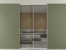 Перегородка Formato внутри проёма скрытое крепление в потолок 2 створки