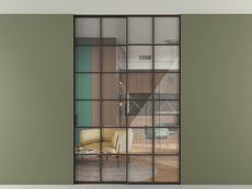 Перегородка Формато внутри проёма скрытое крепление в потолок 2 створки