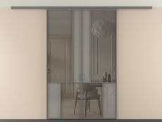 Перегородка Мозаик вдоль стены на потолок 2 створки