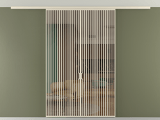 Перегородка Формато вдоль стены на потолок 2 створки