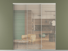 Перегородка Formato внутри проёма 3 створки с синхронным механизмом