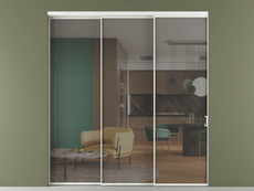 Перегородка Формато внутри проёма 3 створки с синхронным механизмом