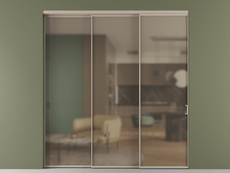 Перегородка Формато внутри проёма 3 створки с синхронным механизмом