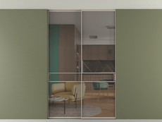 Перегородка Formato внутри проёма скрытое крепление в потолок 2 створки