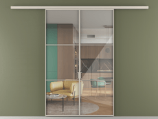 Перегородка Формато вдоль стены 2 створки