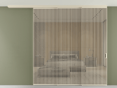 Перегородка Формато вдоль стены на потолок 3 створки с синхронным механизмом