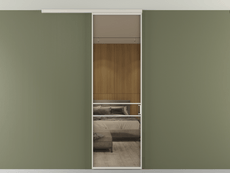 Перегородка Formato вдоль стены на потолок 1 створка