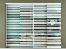 Перегородка Formato внутри проёма 4 створки с синхронным механизмом