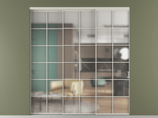 Перегородка Формато внутри проёма 3 створки с синхронным механизмом