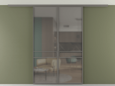 Перегородка Formato вдоль стены на потолок 2 створки