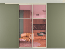 Перегородка Formato вдоль стены на потолок 2 створки с синхронным механизмом