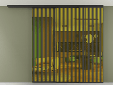 Перегородка Формато вдоль стены на потолок 3 створки с синхронным механизмом