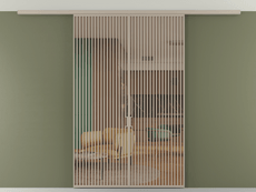 Перегородка Формато вдоль стены на потолок 2 створки