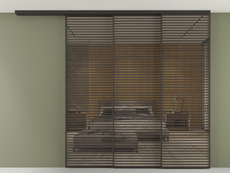 Перегородка Формато вдоль стены на потолок 3 створки с синхронным механизмом