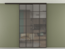 Перегородка Formato вдоль стены на потолок 2 створки с синхронным механизмом