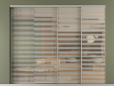 Перегородка Формато внутри проёма 4 створки с синхронным механизмом