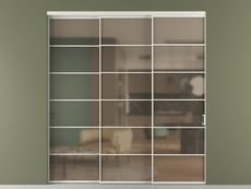 Перегородка Formato внутри проёма 3 створки с синхронным механизмом