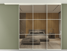 Перегородка Formato вдоль стены на потолок 3 створки с синхронным механизмом