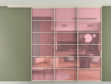 Перегородка Formato вдоль стены на потолок 3 створки с синхронным механизмом