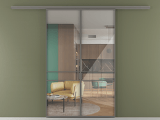 Перегородка Формато вдоль стены 2 створки