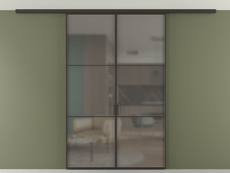 Перегородка Формато вдоль стены на потолок 2 створки