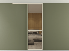 Перегородка Formato вдоль стены на потолок 1 створка