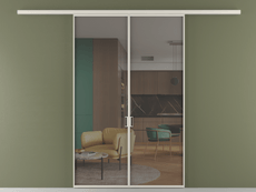 Перегородка Formato вдоль стены 2 створки