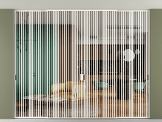 Перегородка Формато внутри проёма скрытое крепление в потолок 4 створки