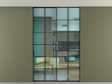 Перегородка Formato внутри проёма скрытое крепление в потолок 2 створки