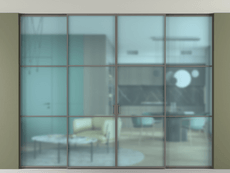 Перегородка Formato внутри проёма скрытое крепление в потолок 4 створки