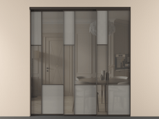 Перегородка Мозаик внутри проёма 3 створки с синхронным механизмом