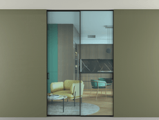 Перегородка Formato внутри проёма скрытое крепление в потолок 2 створки