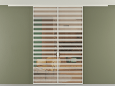 Перегородка Formato вдоль стены на потолок 2 створки