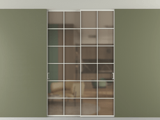 Перегородка Формато внутри проёма скрытое крепление в потолок 2 створки