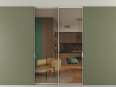 Перегородка Formato внутри проёма скрытое крепление в потолок 2 створки