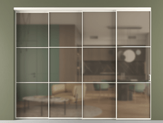 Перегородка Formato внутри проёма 4 створки с синхронным механизмом