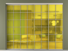 Перегородка Formato внутри проёма 4 створки с синхронным механизмом