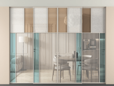 Перегородка Мозаик внутри проёма скрытое крепление в потолок 4 створки