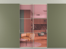 Перегородка Formato внутри проёма скрытое крепление в потолок 2 створки