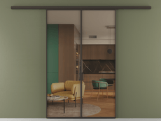 Перегородка Формато вдоль стены 2 створки