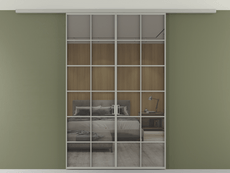 Перегородка Formato вдоль стены на потолок 2 створки