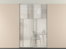 Перегородка Мозаик внутри проёма скрытое крепление в потолок 2 створки